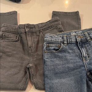 Size 6 & 7 gray and Blue Denim straight leg Jeans